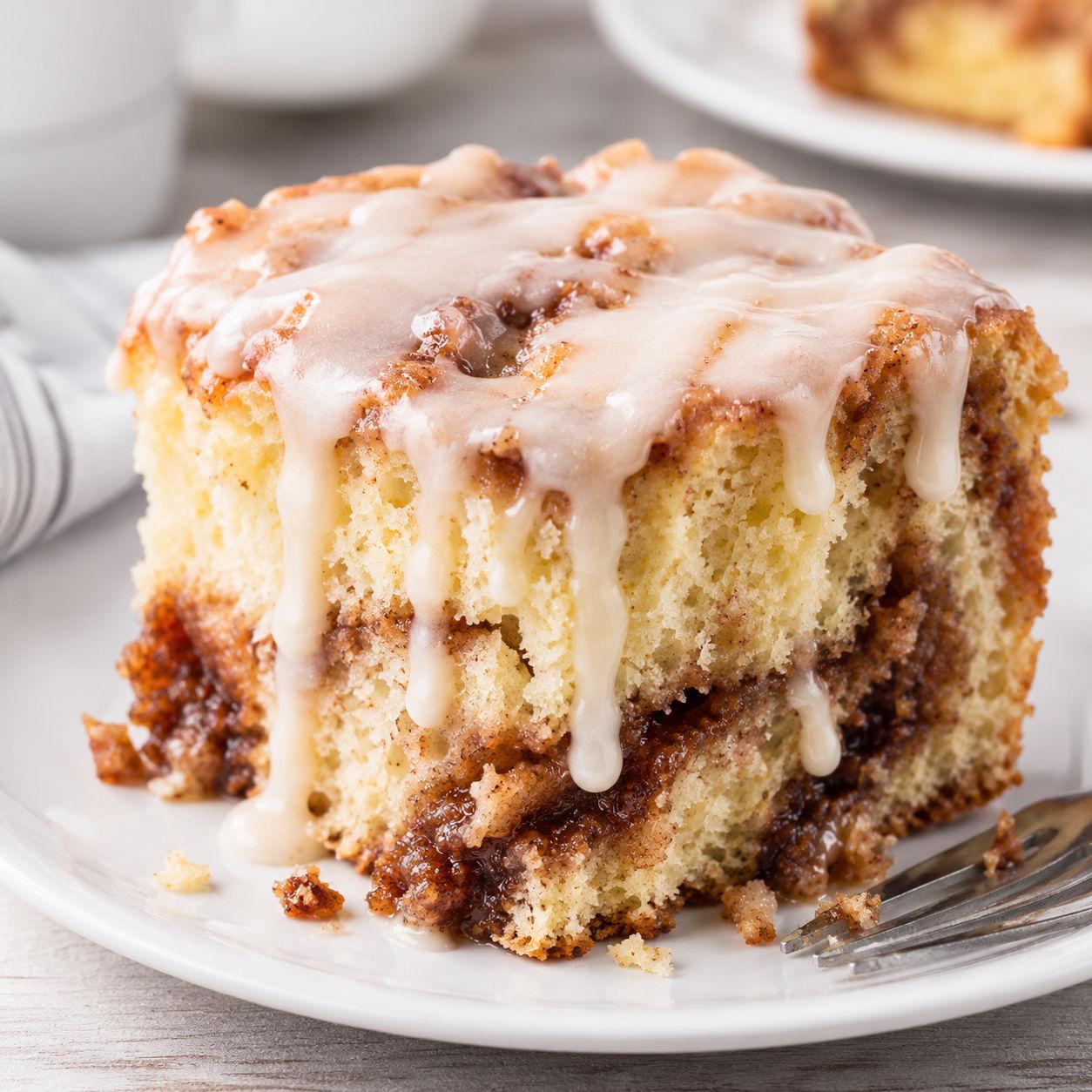 Fluffiger Zimtschneckenkuchen aufbewahrt