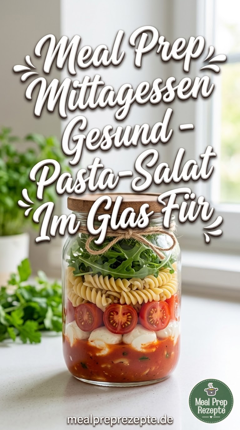 Meal Prep Mittagessen Gesund - Pasta-Salat Im Glas Für