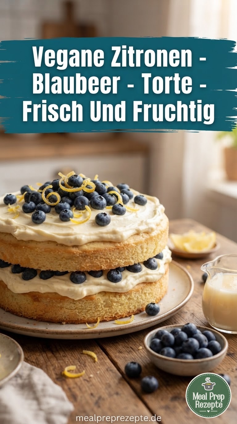 Vegane Zitronen - Blaubeer - Torte - Frisch Und Fruchtig
