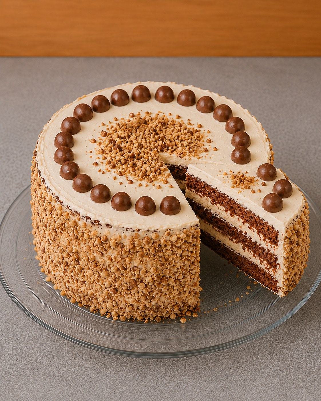 Schokobon Torte Mit Nussmischung - Saftige Böden, Cremige